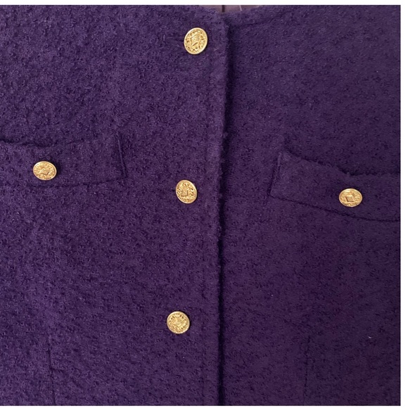 BROOKS BROTHERS Tweed Boucle Blazer Jacket Purple - Picture 2 of 7